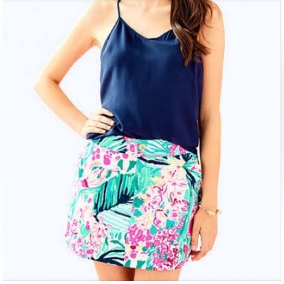 Lilly Pulitzer Nicki Skort Via Flora - 14 - Picture 1 of 11